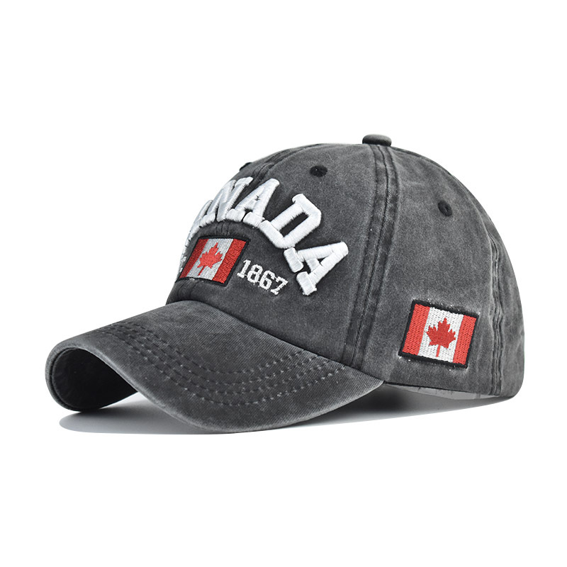 AliExpress eBay popular carta CANADÁ gorra de béisbol para hombres y mujeres gorra de béisbol canadiense de algodón todo partido gorra de pico
