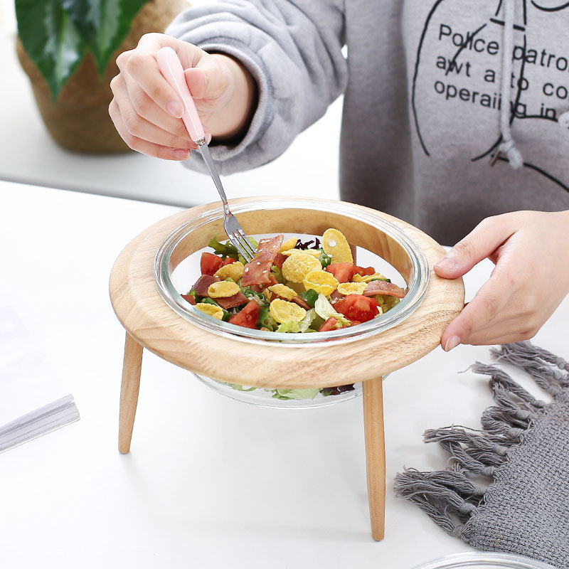 Nórdico creativo hogar vajilla de cristal tazón de fideos fruta postre ensalada tazón fruta seca tazón de aperitivo Pet Bowl gato y perro tazón