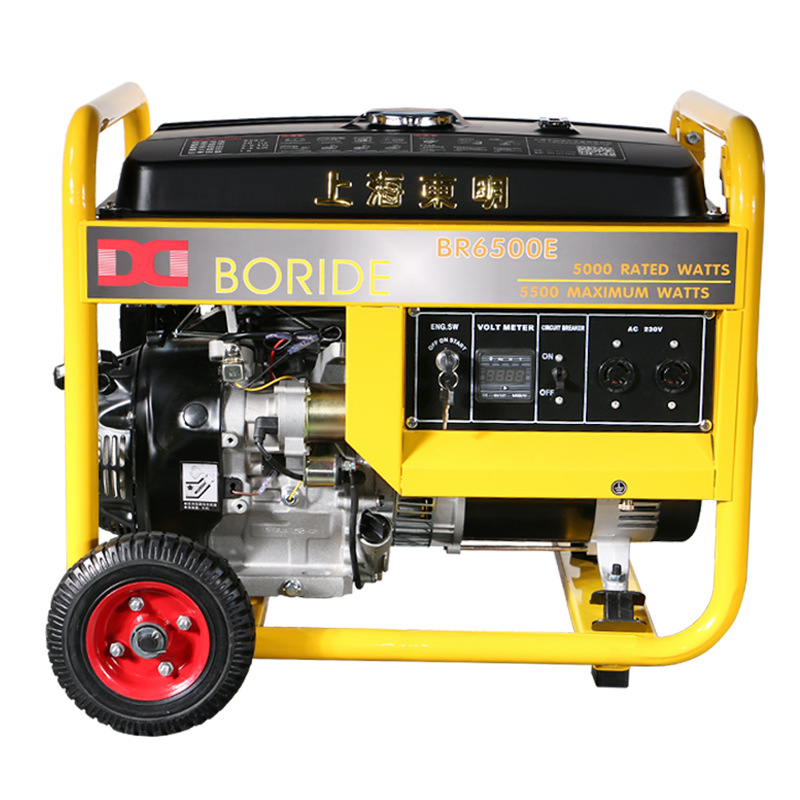 Dongming 5kw single phase 220V small electric start mobile gasoline generator set BR6500E