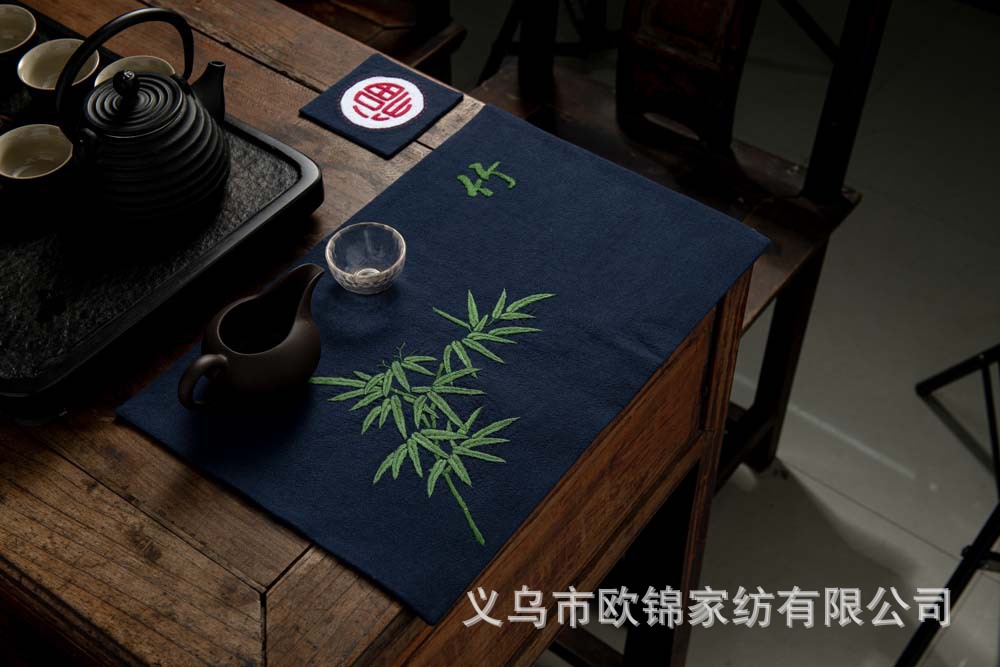 Bordado DIY hecho a mano auto-bordado principiante producción estera de té bordado tridimensional montaña estera matan tiempo material paquete