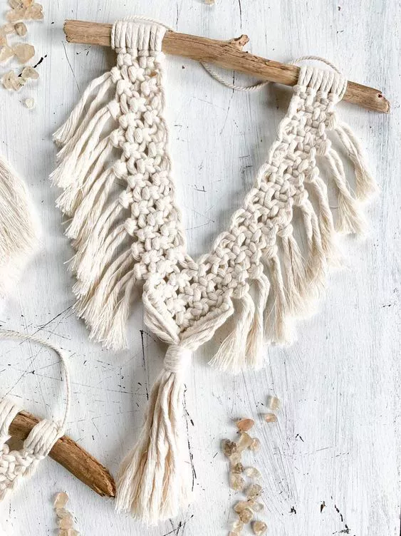 Woven diverse Scandinavian tapestry, handmade, boho style