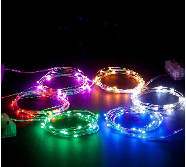 CR2032 caja de la batería alambre de cobre luz cadena pastel fresco ramo caja regalo chino San Valentín Navidad amante Navidad Decoración