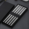 Black chopsticks stainless steel, square non-slip set, factory direct supply, Birthday gift