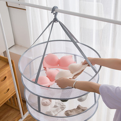 Multifunctional wrapped clothes basket, double folding clothes drying net, flat clothes drying net, large net bag, household manufacturer wholesale