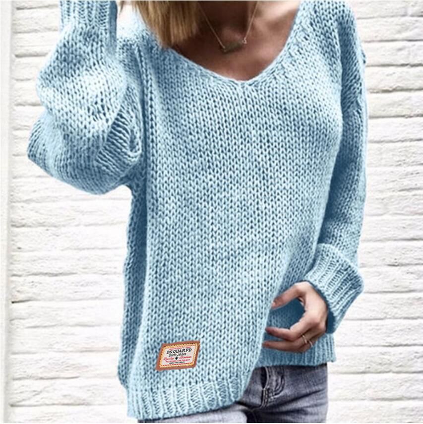 Suéter de punto popular para mujer 2025 para otoño e invierno, adecuado para Amazon, Europa y América, Wish, estilo urbano casual, eBay