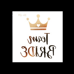 Manufacturer Direct Sale Tattoo Metal Sticker, Gold Foil Fresh Style Tattoo Sticker, Durable and Waterproof