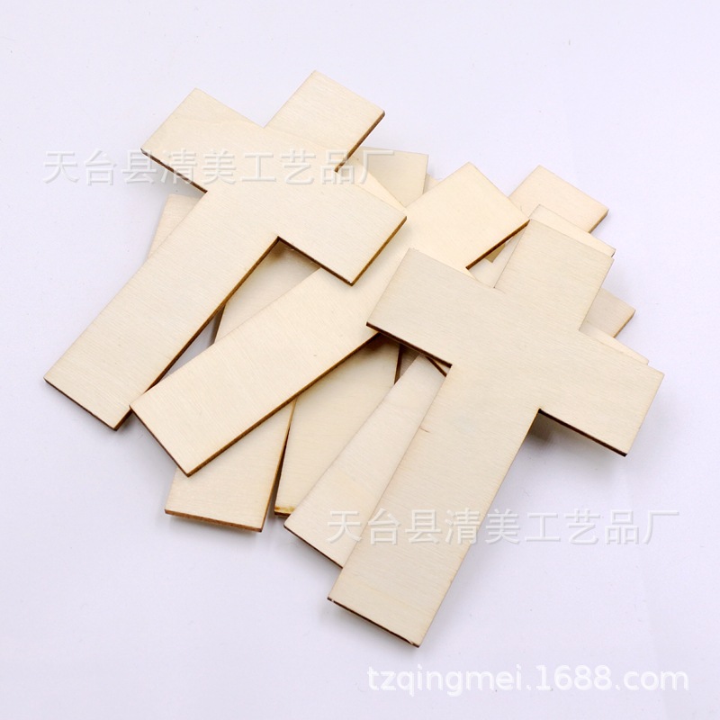 Tronco de madera Cruz colgante decorativo de madera 36 piezas un paquete