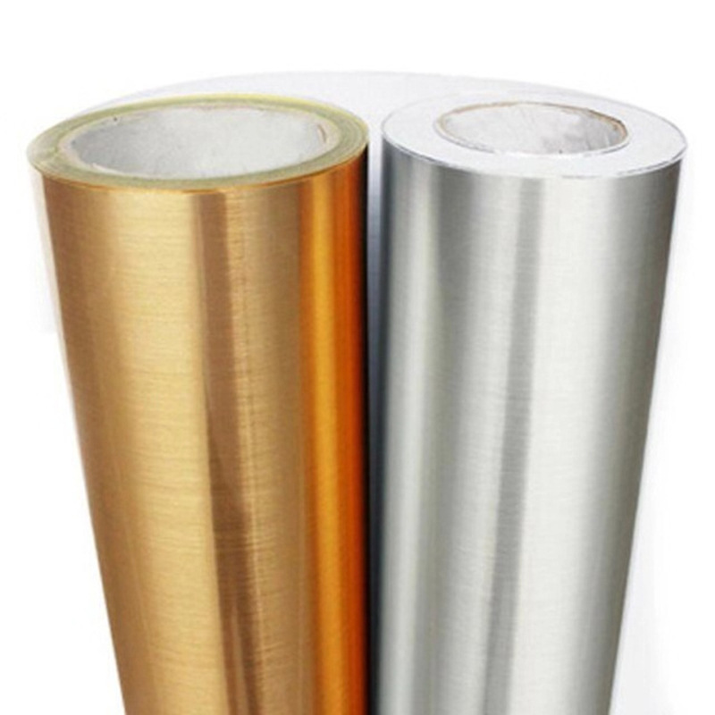 Film method decorator thickened gold and silver wire drawing anti-stainless steel PVC self-adhesive wallpaper waterproof moisture-proof Boeing film sticker