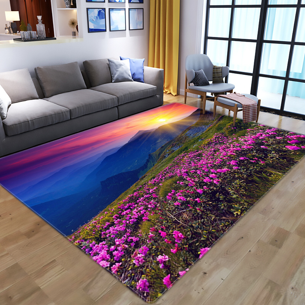 Factory 3D print pattern bedroom carpet Nordic abstract bedroom coffee table floor mat