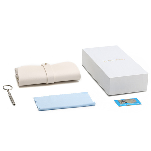 Sunglasses and Plain Glasses Universal Case Set Polarized Blue Light Soft Bag Beige Women's Leather Quality Packaging