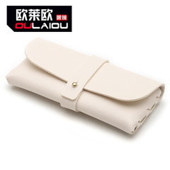Sunglasses and Plain Glasses Universal Case Set Polarized Blue Light Soft Bag Beige Women's Leather Quality Packaging
