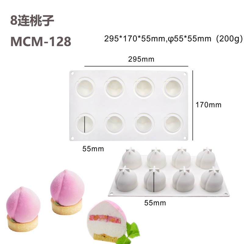 Melocotón manzana pera simulación fruta mousse pastel molde de silicona limón piña mango naranja cereza molde de postre