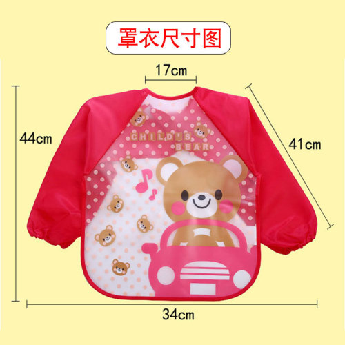 Children's smock EVA reverse dressing foreign trade long-sleeved waterproof baby eating bib Amazon painting clothes wholesale
