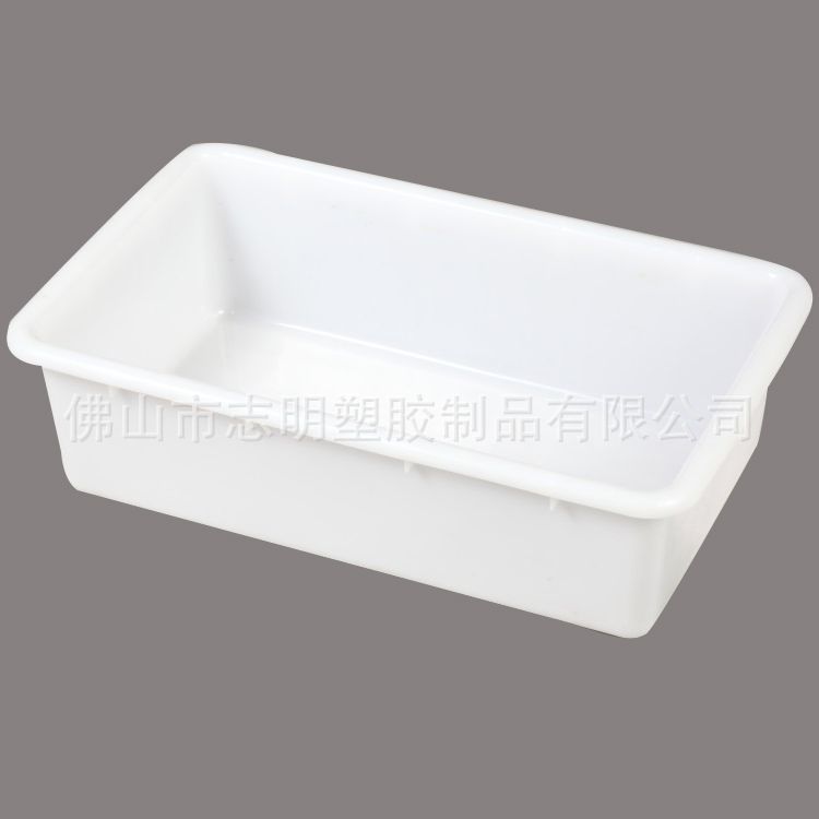 塑料白盆 长方形加厚白色 周转箱 酒店餐具收集白盆