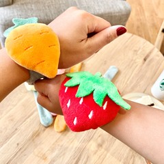 Children's safety hand protection toy fruit plush slap circle Internet celebrity face wash bangs hairpin cartoon slap circle