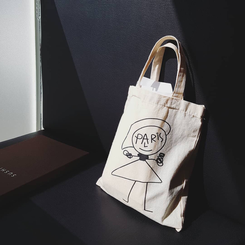 Korean ins Same Style Designer Niche Mini Small Bag Thin Pure Cotton Gray Cloth Bag Handbag Grocery Bag Small Bag