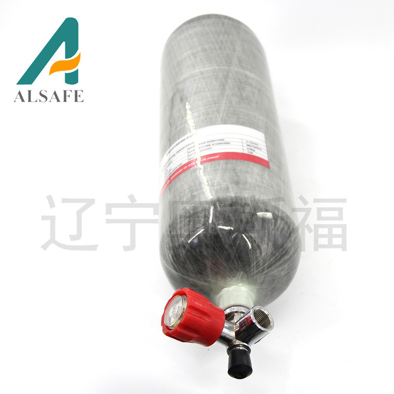 [Osf Source Manufacturer] 9L Carbon Fiber Fully Wrapped Gas Cylinder with Valve Breathing Apparatus Spare High-Pressure Gas Tank