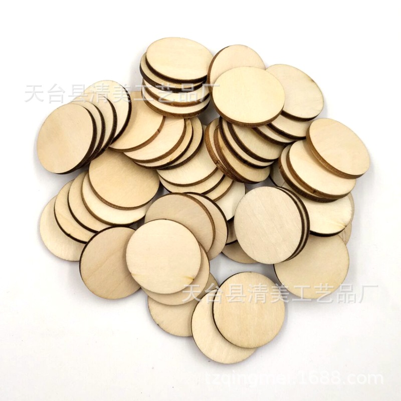 10-350mm pieza redonda de madera pieza de botón de madera redonda decorativa pieza de madera decorativa adornos redondos decorativos de madera