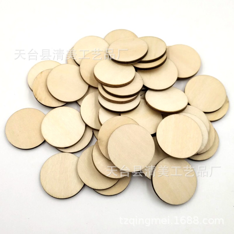 10-350mm pieza redonda de madera pieza de botón de madera redonda decorativa pieza de madera decorativa adornos redondos decorativos de madera