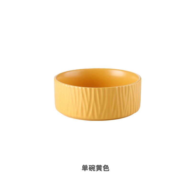 Nórdico creativo tazón de ensalada tazón de fideos instantáneos tazón de sopa tazón de postre de frutas vajilla de cerámica del hogar Pet Bowl gato tazón perro tazón