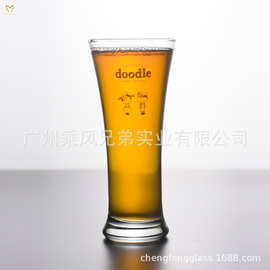 340ml喇叭口啤酒杯玻璃啤酒杯KTV啤酒杯酒吧果汁杯鸡尾酒杯水杯