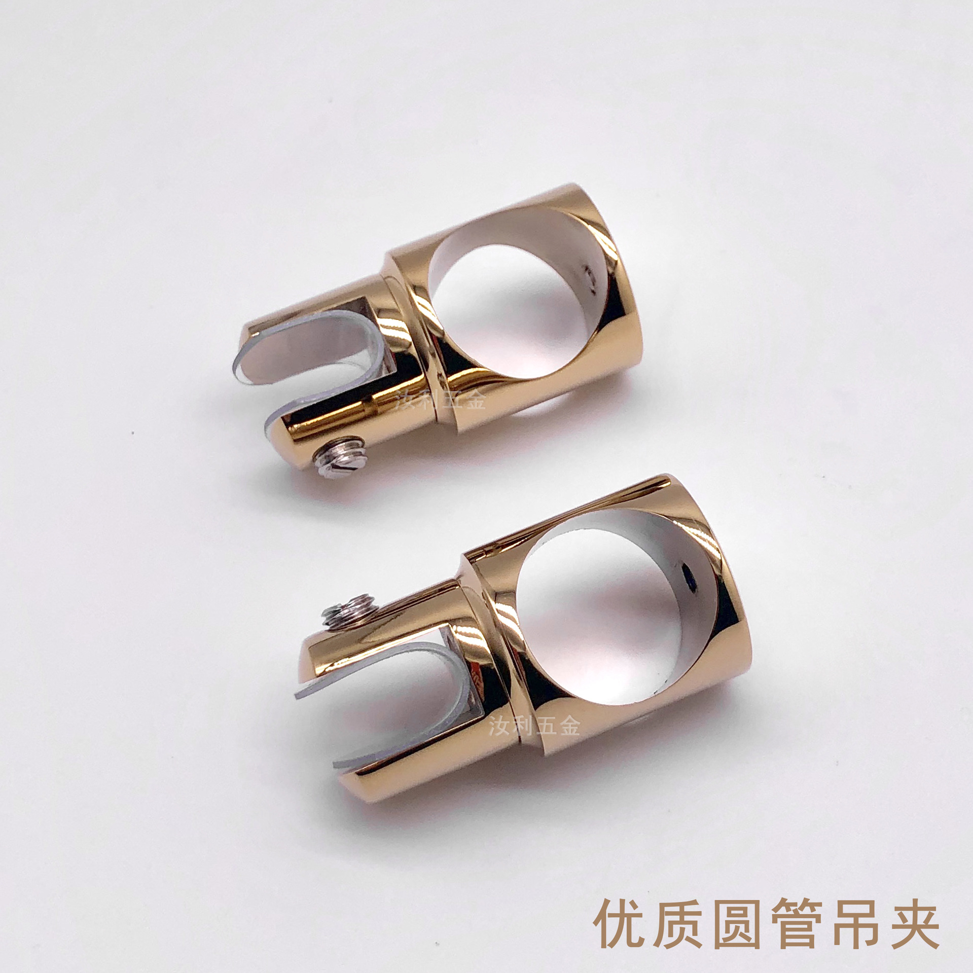 Factory Direct Bathroom Glass Brass Connector Precision Cast Zinc Alloy Hanging Clip Shower Room Fittings Round Pipe Fixings