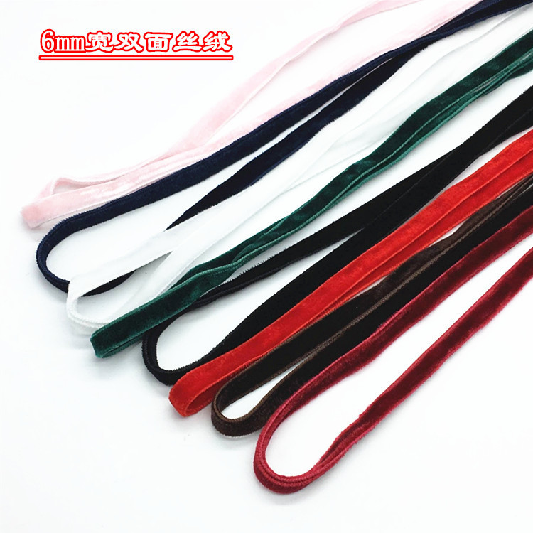 6mm Wide Colorful Double-sided Velvet with Velvet Neck Collarbone Necklace Neck Strap choker Material Velvet