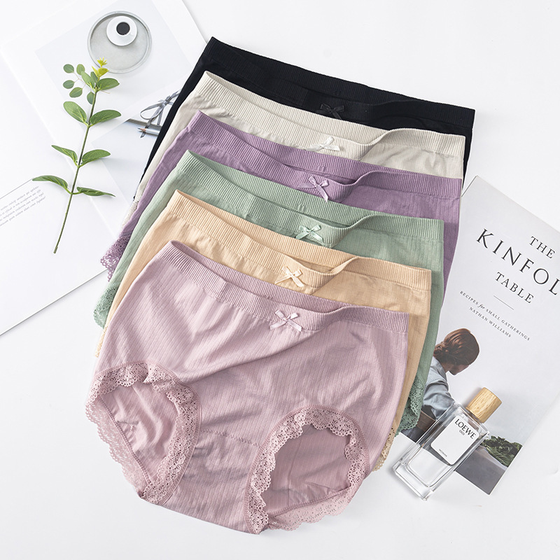 Plus large size high waist underwear women modal sexy lace edge mask fat MM ladies briefs wholesale women Plus large size high waist underwear women modal sexy lace edge mask fat MM ladies briefs wholesale women