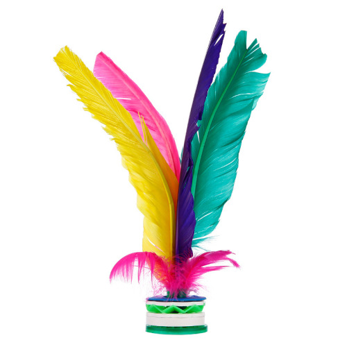 Feather shuttlecock adult fitness kindergarten shuttleball chicken feather keychain kickable kick feather shuttlecock kick flower shuttlecock leather bottom