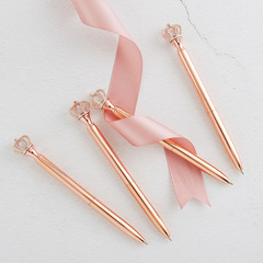 Cross-border crown pen large diamond pen student creative fashion gift pen metal advertising round ballpoint pen custom logo