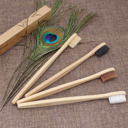 Bamboo Toothbrush Hotel Homestay Natural Wood Brush Bamboo Carbon Hair Sharp Filament Reusable Toothbrush Original Manufacturer