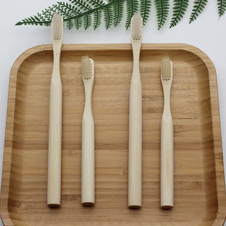 儿童竹牙刷 成人竹牙刷 牛皮纸盒独立包装 民宿酒店亲子套装牙刷