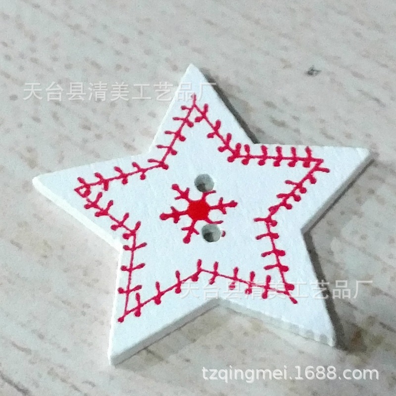 Gran suministro a largo plazo de en stock Árbol de Navidad de madera/amor/botones de Estrella de cinco puntas