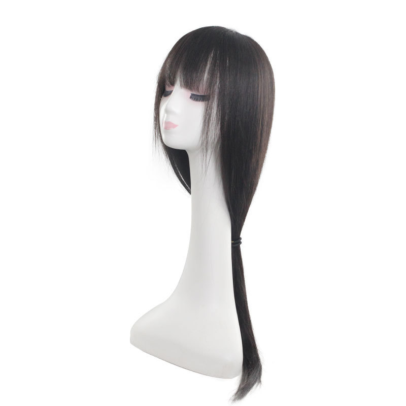 Xuchang real hair wig full head cover manufacturers wholesale realistic natural front lace needle wig cover women's long hair Xuchang real hair wig full head cover manufacturers wholesale realistic natural front lace needle wig cover women's long hair