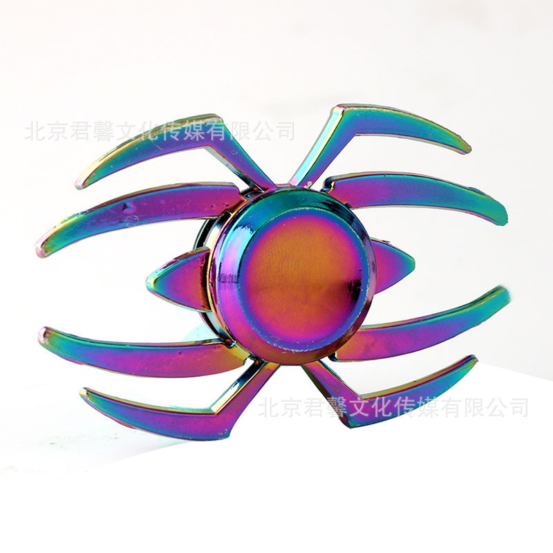 B Dedos de araña de colores, peonza, yema del dedo de metal de tres hojas, peonza de dos hojas, productos pequeños, suministro al por mayor