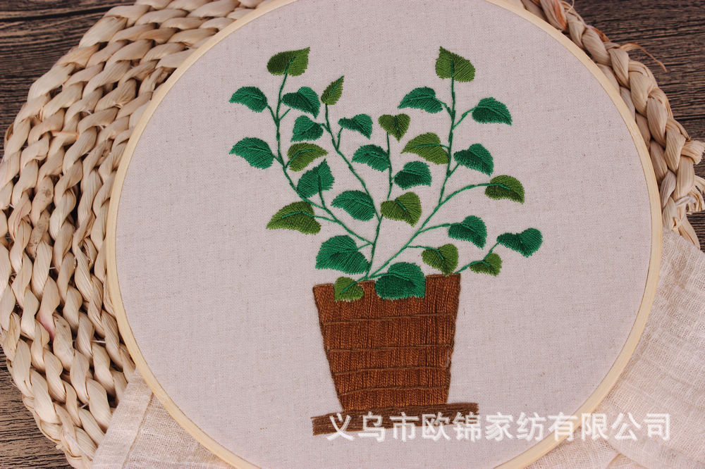 Cactus planta de plátano flores y plantas novato DIY bordado hecho a mano material paquete kit traje costura