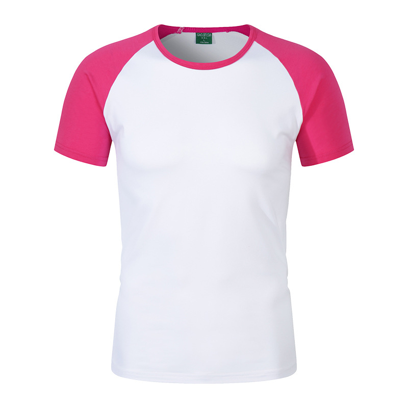 Modal camiseta DIY impresión grupo Clase uniforme color matching manga raglán cuello redondo publicidad cultural camisa LOGO ropa fábrica