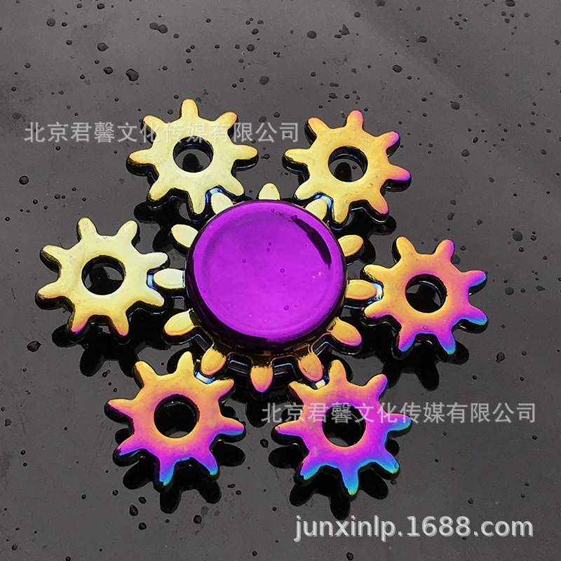 B Dedos de araña de colores, peonza, yema del dedo de metal de tres hojas, peonza de dos hojas, productos pequeños, suministro al por mayor