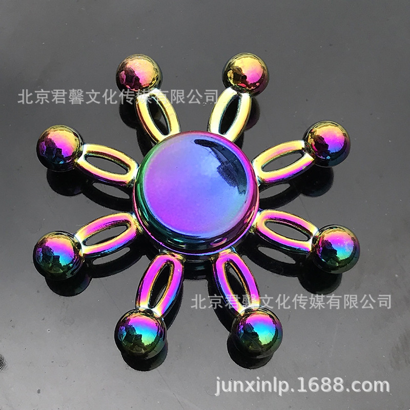 B Dedos de araña de colores, peonza, yema del dedo de metal de tres hojas, peonza de dos hojas, productos pequeños, suministro al por mayor