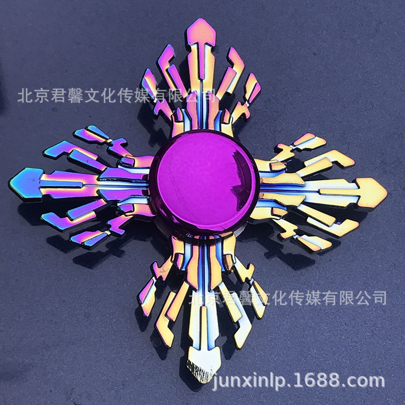 B Dedos de araña de colores, peonza, yema del dedo de metal de tres hojas, peonza de dos hojas, productos pequeños, suministro al por mayor