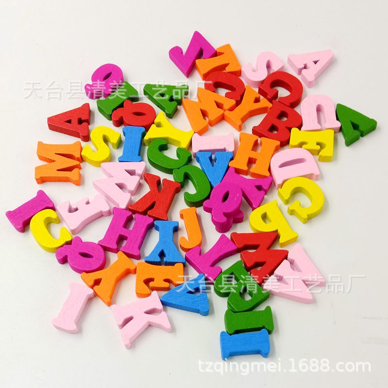 26 letras inglesas de madera bricolaje multicolor mezclado letras de colores decorativos de madera 100 piezas un paquete