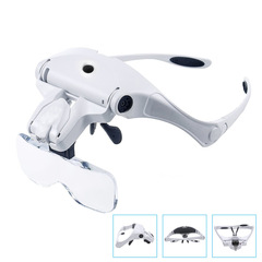 Head-mounted multiple times tattoo grafting embroidery battery-powered two-in-one LED light reading high magnification magnifying glass