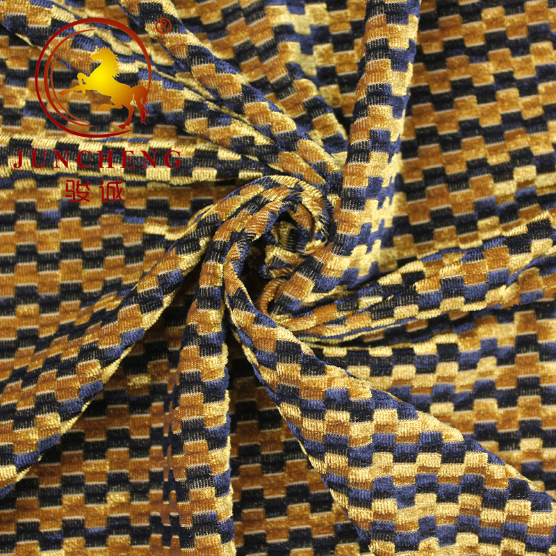 针织经编格子不倒绒布金丝绒双色韩国绒方格服装垂感丝滑