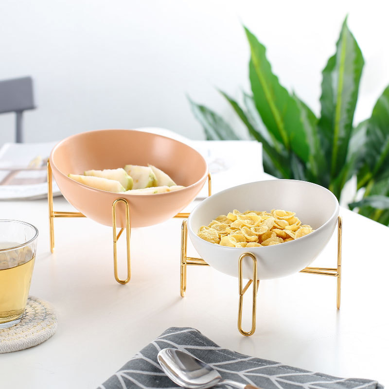 Nórdico creativo hogar vajilla de cerámica fruta postre ensalada tazón de fruta seca tazón de merienda tazón de mascota gato tazón perro tazón