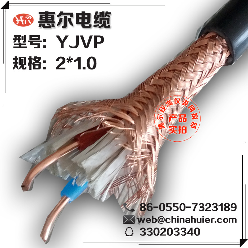 厂家直销【YJVP-2*1.0】铜丝屏蔽XLPE绝缘铜芯力缆防潮高压铜线