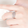 Fashionable wedding ring, golden jewelry, zirconium, wish, pink gold, micro incrustation