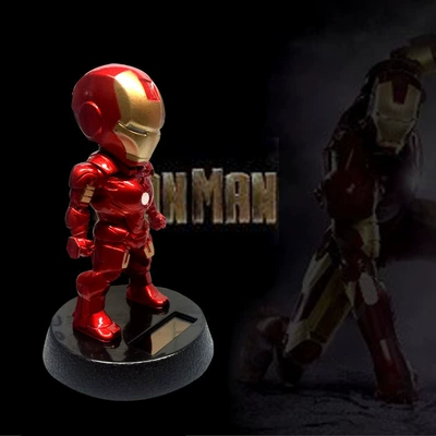 Car Creative Captain Car Ornament Solar Creative Car Cartoon Black Panther Cute Bobblehead Doll Ornament (Car ornaments) - red-steel