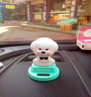 Car Ornament Solar Creative, Car ornaments - white-dog-with-blue-background
