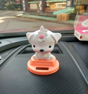 Car Cartoon Black Panther: Car ornaments - white-dog-with-orange-background