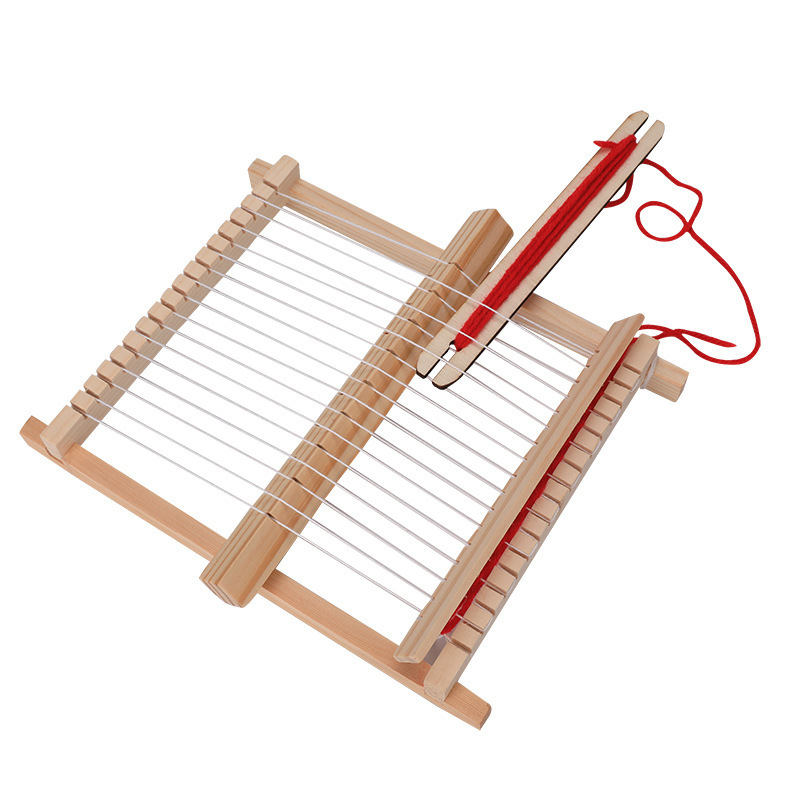 Technology small making children's loom diy handmade wool knitting machine puzzle wooden toy factory direct sale